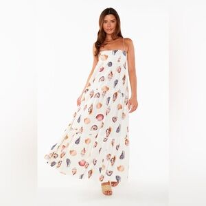 NWT Show Me Your Mumu Long Weekend Maxi Dress in Shell Linen size S